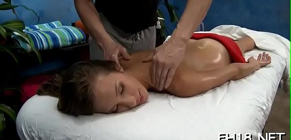  See this hot and slutty eighteen yea rold get fucked hard from behind by her massage therapist